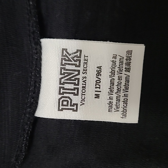 PINK Victoria's Secret Black Top with Silver Logo & Dots size Medium - Picture 3 of 6